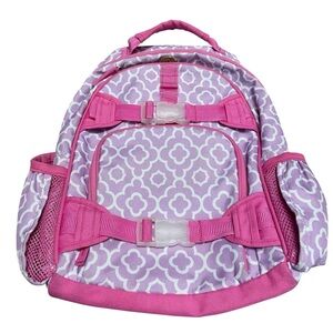 Pottery Barn Kids Purple and Pink Geometric Pattern Small Backpack